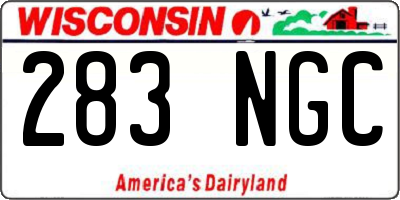WI license plate 283NGC