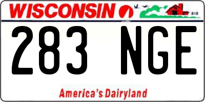 WI license plate 283NGE