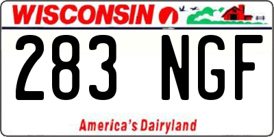 WI license plate 283NGF