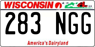WI license plate 283NGG