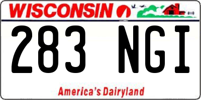 WI license plate 283NGI
