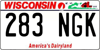 WI license plate 283NGK