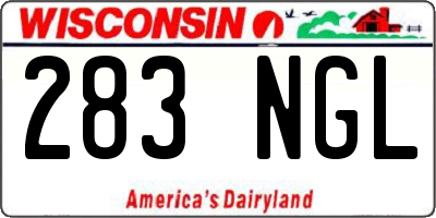 WI license plate 283NGL