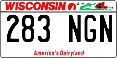WI license plate 283NGN