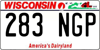 WI license plate 283NGP