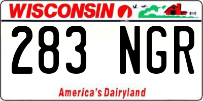 WI license plate 283NGR