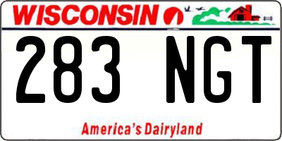 WI license plate 283NGT