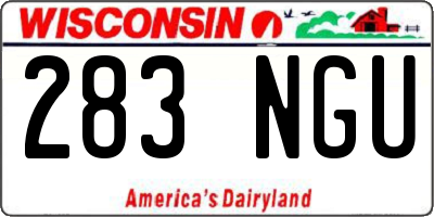 WI license plate 283NGU