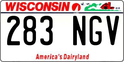WI license plate 283NGV