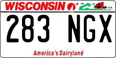 WI license plate 283NGX