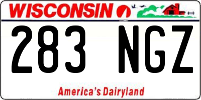 WI license plate 283NGZ