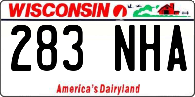 WI license plate 283NHA