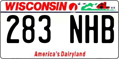 WI license plate 283NHB