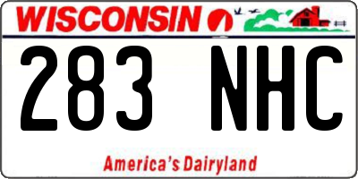 WI license plate 283NHC