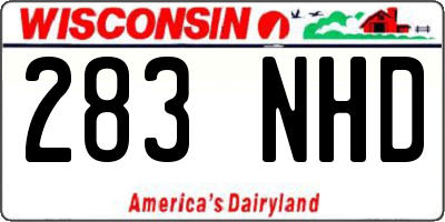 WI license plate 283NHD