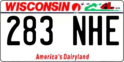 WI license plate 283NHE