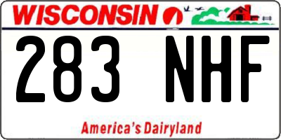 WI license plate 283NHF