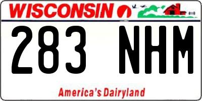 WI license plate 283NHM