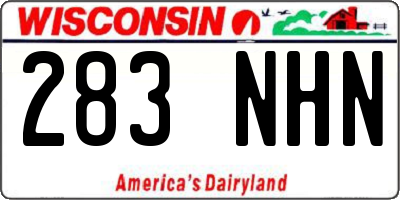 WI license plate 283NHN