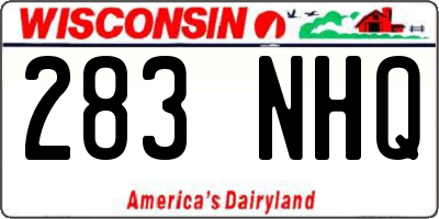 WI license plate 283NHQ