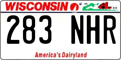 WI license plate 283NHR
