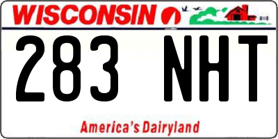 WI license plate 283NHT