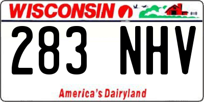 WI license plate 283NHV
