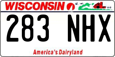 WI license plate 283NHX