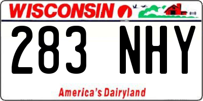 WI license plate 283NHY
