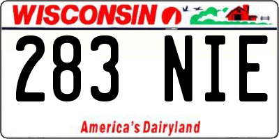 WI license plate 283NIE