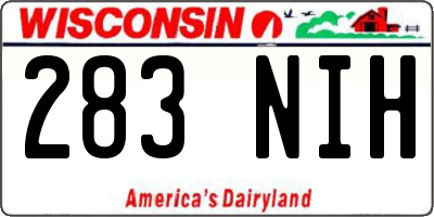 WI license plate 283NIH