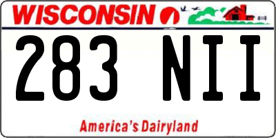 WI license plate 283NII