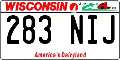 WI license plate 283NIJ