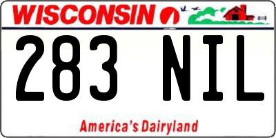 WI license plate 283NIL