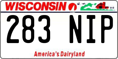 WI license plate 283NIP