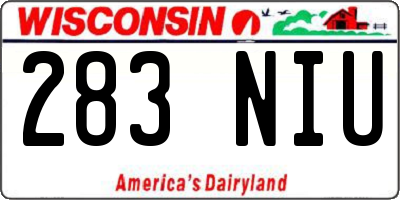 WI license plate 283NIU