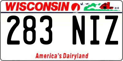 WI license plate 283NIZ