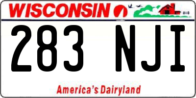 WI license plate 283NJI