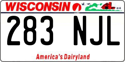 WI license plate 283NJL