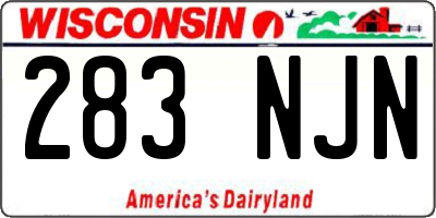 WI license plate 283NJN