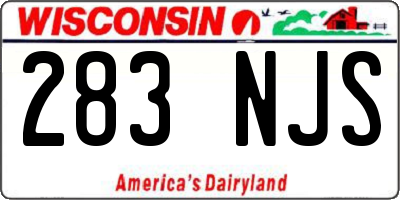 WI license plate 283NJS