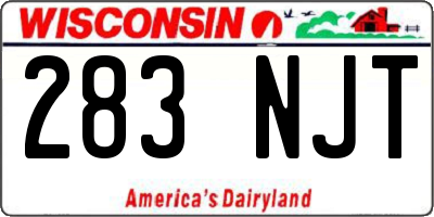 WI license plate 283NJT
