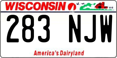 WI license plate 283NJW