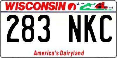 WI license plate 283NKC