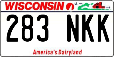 WI license plate 283NKK
