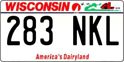 WI license plate 283NKL