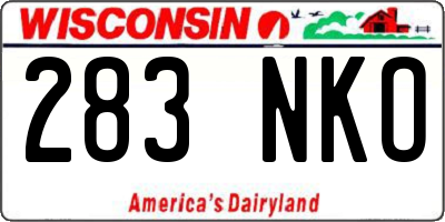 WI license plate 283NKO