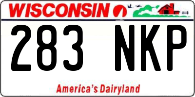 WI license plate 283NKP