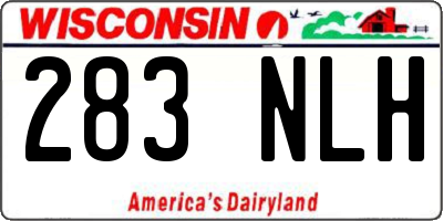 WI license plate 283NLH