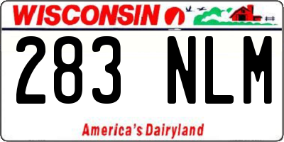 WI license plate 283NLM